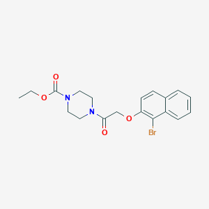 molecular formula C19H21BrN2O4 B319621 Ethyl 4-{[(1-bromo-2-naphthyl)oxy]acetyl}-1-piperazinecarboxylate 