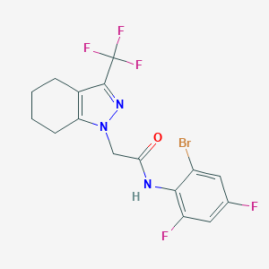 molecular formula C16H13BrF5N3O B319626 N-(2-bromo-4,6-difluorophenyl)-2-[3-(trifluoromethyl)-4,5,6,7-tetrahydro-1H-indazol-1-yl]acetamide 