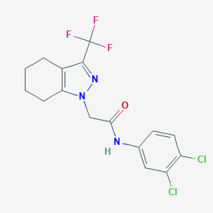 molecular formula C16H14Cl2F3N3O B319627 N-(3,4-dichlorophenyl)-2-[3-(trifluoromethyl)-4,5,6,7-tetrahydro-1H-indazol-1-yl]acetamide 