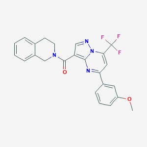molecular formula C24H19F3N4O2 B319629 3,4-dihydroisoquinolin-2(1H)-yl[5-(3-methoxyphenyl)-7-(trifluoromethyl)pyrazolo[1,5-a]pyrimidin-3-yl]methanone 