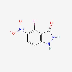 molecular formula C7H4FN3O3 B3196337 4-Fluoro-3-hydroxy-5-nitro-1H-indazole CAS No. 1000340-47-5