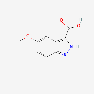 molecular formula C10H10N2O3 B3196352 5-Methoxy-7-methyl-1H-indazole-3-carboxylic acid CAS No. 1000340-57-7