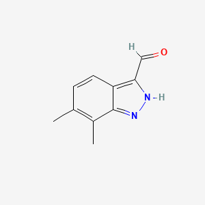 molecular formula C10H10N2O B3196356 6,7-Dimethyl-1H-indazole-3-carbaldehyde CAS No. 1000340-59-9