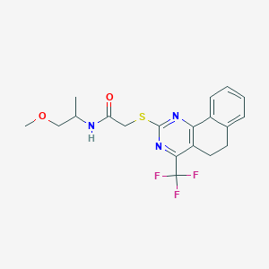 N-(1-methoxypropan-2-yl)-2-{[4-(trifluoromethyl)-5,6-dihydrobenzo[h]quinazolin-2-yl]sulfanyl}acetamide