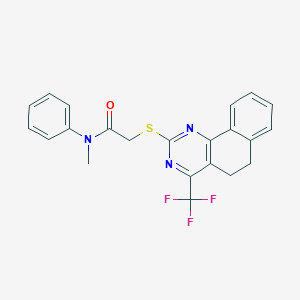 molecular formula C22H18F3N3OS B319637 N-methyl-N-phenyl-2-{[4-(trifluoromethyl)-5,6-dihydrobenzo[h]quinazolin-2-yl]sulfanyl}acetamide 