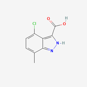 molecular formula C9H7ClN2O2 B3196374 4-Chloro-7-methyl-1H-indazole-3-carboxylic acid CAS No. 1000340-69-1