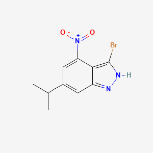molecular formula C10H10BrN3O2 B3196381 3-Bromo-6-isopropyl-4-nitro-1H-indazole CAS No. 1000340-89-5