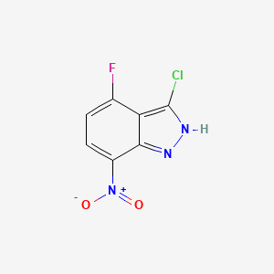 molecular formula C7H3ClFN3O2 B3196386 3-Chloro-4-fluoro-7-nitro-1H-indazole CAS No. 1000340-93-1