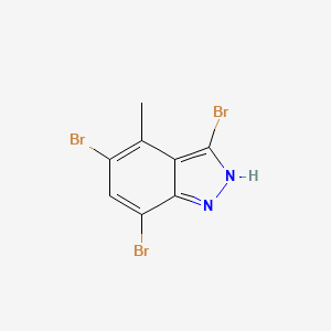 molecular formula C8H5Br3N2 B3196405 3,5,7-tribromo-4-methyl-2H-indazole CAS No. 1000341-05-8