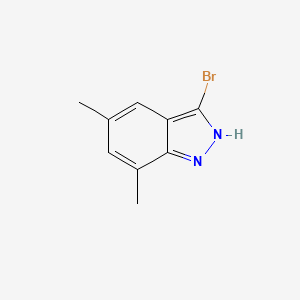 molecular formula C9H9BrN2 B3196407 3-Bromo-5,7-dimethyl-1H-indazole CAS No. 1000341-11-6