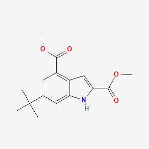 molecular formula C16H19NO4 B3196409 1H-Indole-2,4-dicarboxylic acid, 6-(1,1-dimethylethyl)-, 2,4-dimethyl ester CAS No. 1000341-44-5