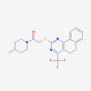 1-(4-Methylpiperidin-1-yl)-2-{[4-(trifluoromethyl)-5,6-dihydrobenzo[h]quinazolin-2-yl]sulfanyl}ethanone