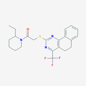 molecular formula C22H24F3N3OS B319643 1-(2-Ethylpiperidin-1-yl)-2-{[4-(trifluoromethyl)-5,6-dihydrobenzo[h]quinazolin-2-yl]sulfanyl}ethanone 