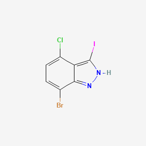 molecular formula C7H3BrClIN2 B3196434 7-bromo-4-chloro-3-iodo-2H-indazole CAS No. 1000341-98-9