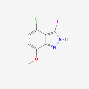 molecular formula C8H6ClIN2O B3196437 4-Chloro-3-iodo-7-methoxy-1H-indazole CAS No. 1000342-00-6