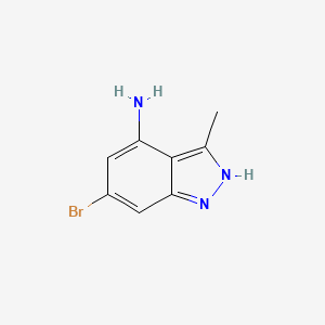 molecular formula C8H8BrN3 B3196443 6-bromo-3-methyl-1H-Indazol-4-amine CAS No. 1000342-03-9