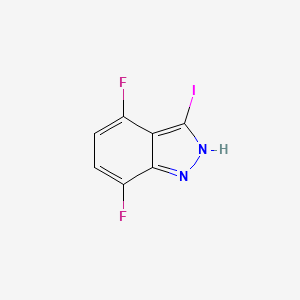molecular formula C7H3F2IN2 B3196451 4,7-Difluoro-3-iodo-1H-indazole CAS No. 1000342-06-2