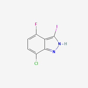 molecular formula C7H3ClFIN2 B3196461 7-Chloro-4-fluoro-3-iodo-1H-indazole CAS No. 1000342-09-5