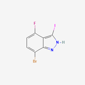 molecular formula C7H3BrFIN2 B3196463 7-bromo-4-fluoro-3-iodo-2H-indazole CAS No. 1000342-12-0