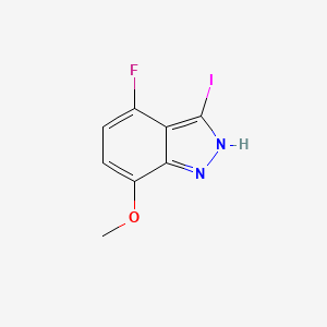 molecular formula C8H6FIN2O B3196466 4-Fluoro-3-iodo-7-methoxy-1H-indazole CAS No. 1000342-15-3