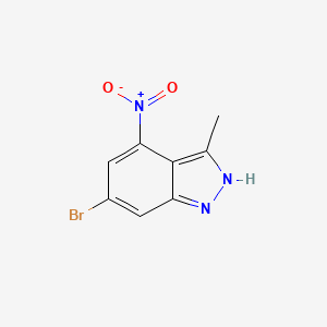 molecular formula C8H6BrN3O2 B3196471 6-bromo-3-methyl-4-nitro-2H-indazole CAS No. 1000342-18-6