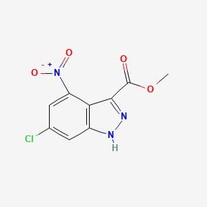 molecular formula C9H6ClN3O4 B3196472 methyl 6-chloro-4-nitro-1H-indazole-3-carboxylate CAS No. 1000342-31-3