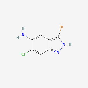 molecular formula C7H5BrClN3 B3196481 3-Bromo-6-chloro-1H-indazol-5-amine CAS No. 1000342-44-8