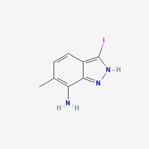 molecular formula C8H8IN3 B3196489 3-iodo-6-methyl-2H-indazol-7-amine CAS No. 1000342-49-3