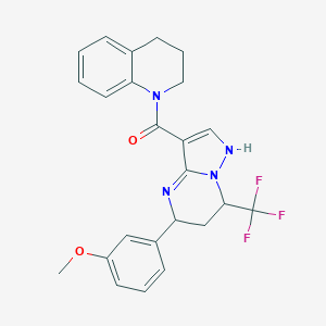 3,4-dihydro-2H-quinolin-1-yl-[5-(3-methoxyphenyl)-7-(trifluoromethyl)-1,5,6,7-tetrahydropyrazolo[1,5-a]pyrimidin-3-yl]methanone