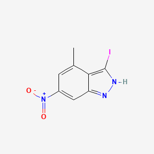molecular formula C8H6IN3O2 B3196505 3-Iodo-4-methyl-6-nitro-1H-indazole CAS No. 1000342-56-2