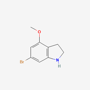 molecular formula C9H10BrNO B3196507 6-Bromo-4-methoxyindoline CAS No. 1000342-58-4