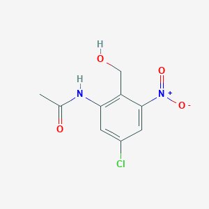 molecular formula C9H9ClN2O4 B3196513 N-Acetyl-5-chloro-3-nitro-2-hydroxymethyl aniline CAS No. 1000342-63-1