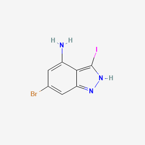 molecular formula C7H5BrIN3 B3196517 6-bromo-3-iodo-2H-indazol-4-amine CAS No. 1000342-70-0