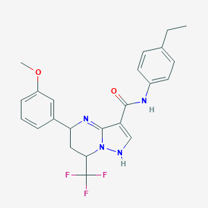 molecular formula C23H23F3N4O2 B319652 N-(4-ethylphenyl)-5-(3-methoxyphenyl)-7-(trifluoromethyl)-1,5,6,7-tetrahydropyrazolo[1,5-a]pyrimidine-3-carboxamide 