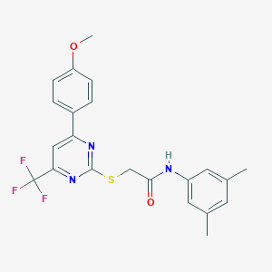 N-(3,5-dimethylphenyl)-2-{[4-(4-methoxyphenyl)-6-(trifluoromethyl)-2-pyrimidinyl]sulfanyl}acetamide