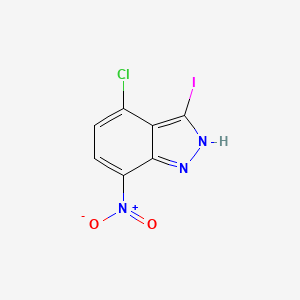 molecular formula C7H3ClIN3O2 B3196542 4-Chloro-3-iodo-7-nitro-1H-indazole CAS No. 1000343-01-0
