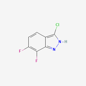 molecular formula C7H3ClF2N2 B3196555 3-Chloro-6,7-difluoro-1H-indazole CAS No. 1000343-96-3