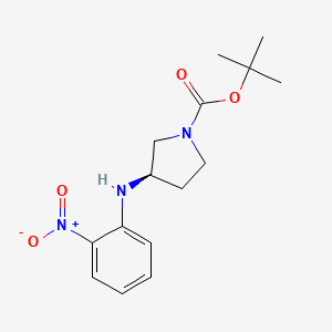 molecular formula C15H21N3O4 B3196579 (R)-tert-Butyl 3-((2-nitrophenyl)amino)pyrrolidine-1-carboxylate CAS No. 1000370-76-2