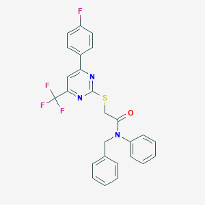 N-benzyl-2-{[4-(4-fluorophenyl)-6-(trifluoromethyl)-2-pyrimidinyl]sulfanyl}-N-phenylacetamide