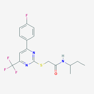 N-(sec-butyl)-2-{[4-(4-fluorophenyl)-6-(trifluoromethyl)-2-pyrimidinyl]sulfanyl}acetamide