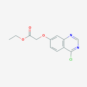 molecular formula C12H11ClN2O3 B3196670 Ethyl 2-((4-chloroquinazolin-7-yl)oxy)acetate CAS No. 1000577-87-6