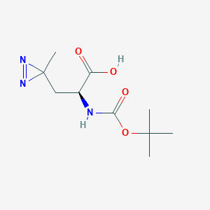 molecular formula C10H17N3O4 B3196708 (S)-2-(tert-butoxycarbonylamino)-3-(3-methyl-3H-diazirin-3-yl)propanoic acid CAS No. 1000770-97-7