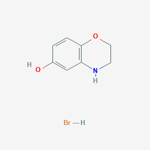 molecular formula C8H10BrNO2 B3196720 3,4-Dihydro-2H-benzo[b][1,4]oxazin-6-ol hydrobromide CAS No. 1000802-69-6