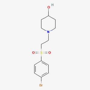 molecular formula C13H18BrNO3S B3196727 1-[2-(4-Bromobenzenesulfonyl)ethyl]piperidin-4-ol CAS No. 1000927-51-4