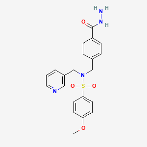 molecular formula C21H22N4O4S B3196733 N-[[4-(肼基羰基)苯基]甲基]-4-甲氧基-N-(吡啶-3-基甲基)苯-1-磺酰胺 CAS No. 1000930-60-8