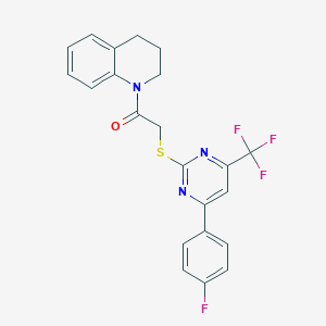 1-(3,4-dihydroquinolin-1(2H)-yl)-2-{[4-(4-fluorophenyl)-6-(trifluoromethyl)pyrimidin-2-yl]sulfanyl}ethanone