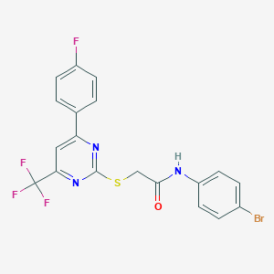 N-(4-bromophenyl)-2-{[4-(4-fluorophenyl)-6-(trifluoromethyl)-2-pyrimidinyl]sulfanyl}acetamide