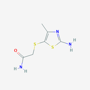 molecular formula C6H9N3OS2 B3196769 2-[(2-Amino-4-methyl-1,3-thiazol-5-yl)sulfanyl]acetamide CAS No. 1000933-46-9