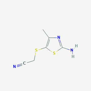 molecular formula C6H7N3S2 B3196775 2-[(2-Amino-4-methyl-1,3-thiazol-5-yl)sulfanyl]acetonitrile CAS No. 1000933-55-0