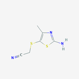 molecular formula C6H7N3S2 B3196775 2-[(2-氨基-4-甲基-1,3-噻唑-5-基)硫代]乙腈 CAS No. 1000933-55-0